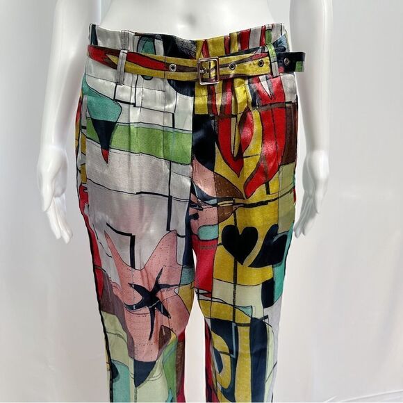 EUC ɢɪᴏʀɢɪᴏ ᴀʀᴍᴀɴɪ ᴍᴜʟʙᴇʀʀʏ ꜱɪʟᴋ ᴘᴏᴘ ᴀʀᴛ ᴄᴏʟᴏʀ ᴛʀᴏᴜꜱᴇʀꜱ - Picture 6 of 17